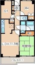 藤沢善行パークホームズ弐番館（206）の間取り画像