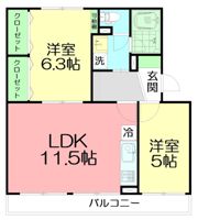 桃山コーポ2号棟の間取り画像