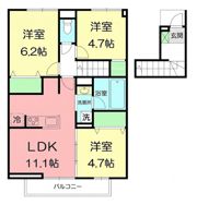 ソレイユ湘南太平台Bの間取り画像