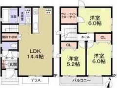藤沢市本鵠沼2丁目戸建O棟の間取り画像