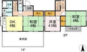 纒3丁目貸家の間取り画像