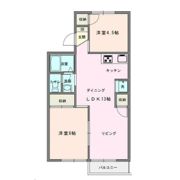 ラドンシティー鶴巻Bの間取り画像