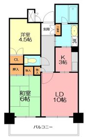 朝日マンション藤沢鵠沼の間取り画像