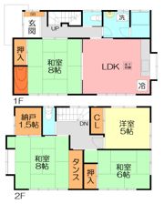袖ヶ浜貸家の間取り画像