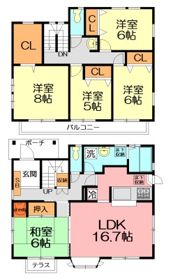 関谷898番一戸建の間取り画像