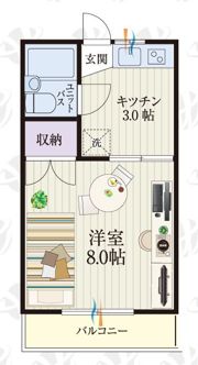 厚木市温水アパートの間取り画像