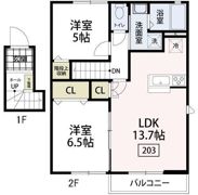 エルメゾン南栗原の間取り画像