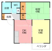 コーポかりがわの間取り画像