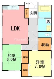 越地白根貸家の間取り画像