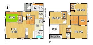 大野若宮村上貸家の間取り画像