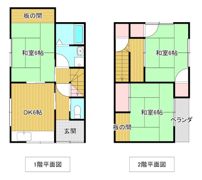 赤石屋旅館様 城崎貸家 北の間取り画像