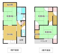 赤石屋旅館様 城崎貸家 南の間取り画像