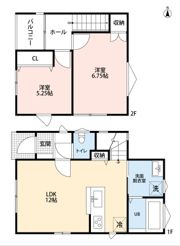 瓶子貸家 東の間取り画像