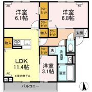 アクシィヴVIの間取り画像