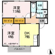 セジュール御山 Dの間取り画像