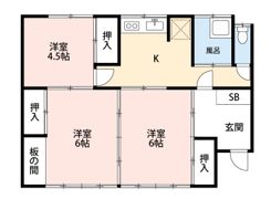 上古屋稲荷団地（32-6-2）の間取り画像