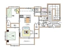 コミンニョロの家 奥の間取り画像