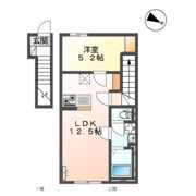 （仮）リバーヒルズ渡橋町1LDKの間取り画像
