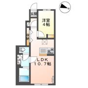 （仮）リバーヒルズ渡橋町1LDKの間取り画像