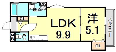 クリエオーレ東園田町2の間取り画像