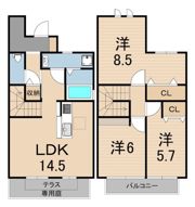 テラスハウスKOUの間取り画像