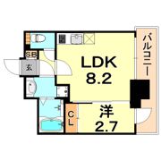 アドバンス三宮ラシュレの間取り画像