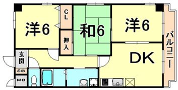 オークヴィラ園田の間取り画像