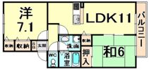 ジュネス武庫之荘III B棟の間取り画像