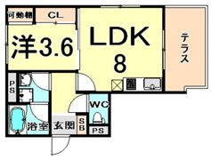 プレジール東難波の間取り画像