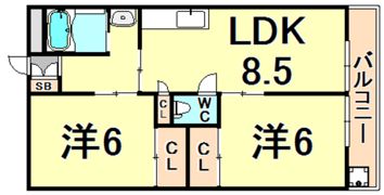 グランツ武庫川の間取り画像