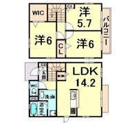武庫之荘戸建貸家 B棟の間取り画像