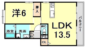 ハピネス塚口の間取り画像