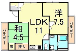 キュービック武庫之荘の間取り画像