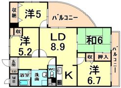 ユーコート武庫之荘の間取り画像