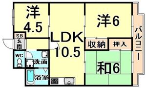 パインハイツ武庫之荘の間取り画像