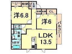 ヴィラ・デュオ B棟の間取り画像