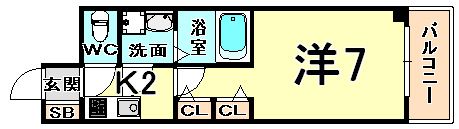 フラシア東難波の間取り画像