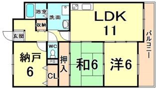 パラシオン武庫之荘の間取り画像