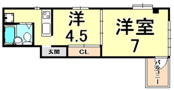サンパレス尾浜の間取り画像