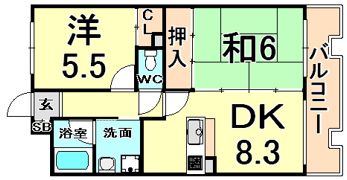 トレスフォンテ東園田の間取り画像