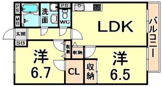 ティエムハイツの間取り画像