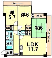 サンライズナイガイ塚口の間取り画像