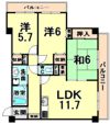 サンライズナイガイ塚口の間取り画像
