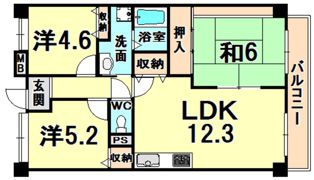 サンライズナイガイ塚口の間取り画像