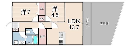 ピースコート園田の間取り画像