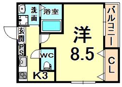 フジパレス塚口1番館の間取り画像