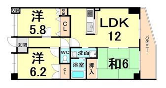 エンゼルハイツ東塚口の間取り画像