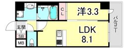 プレサンスブルーム新神戸の間取り画像