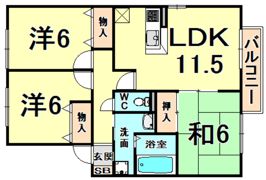 グリーンフォーレスト伊丹 D棟の間取り画像