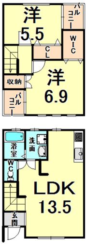 メゾネット荒牧の間取り画像